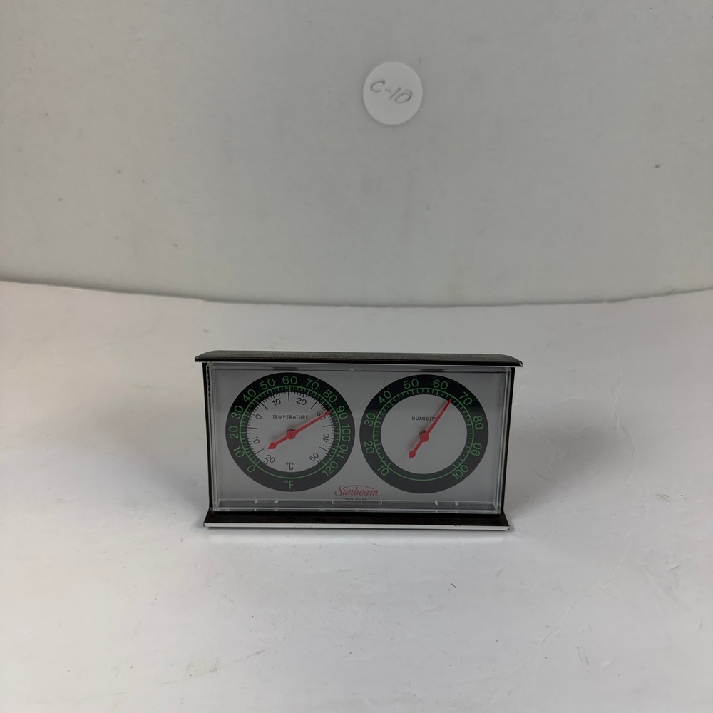 Vintage Sunbeam Analog Thermometer and Humidity Gauge Weather  Made inUSA